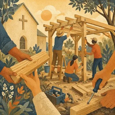 Mission Team Building Chapel Garden Shelter