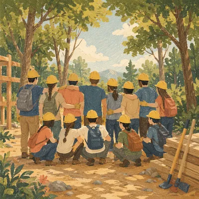 Mission Trip Team After Building Project
