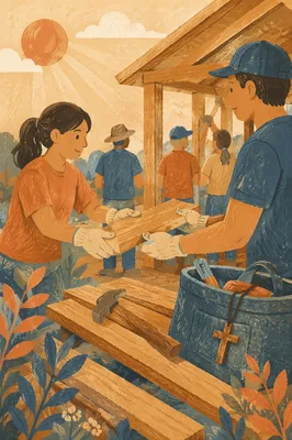 Mission Team Building Rural Wooden Shelter