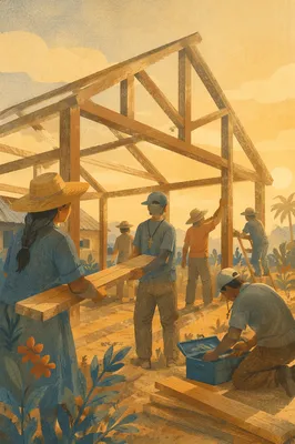Mission Team Building Rural Shelter Frame