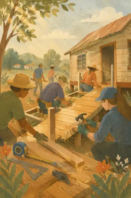 Church Mission Team Building Rural Ramp