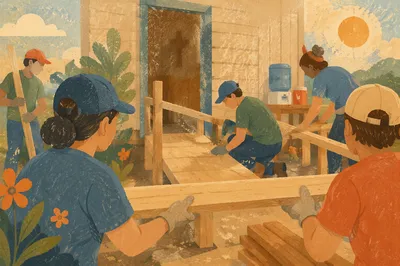 Mission Team Building Rural Community Ramp