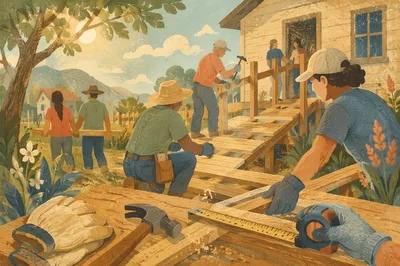 Church Mission Team Building Rural Ramp