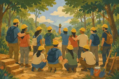 Mission Trip Team After Building Project