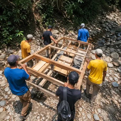Mission Team Building Supplies in Rural Riverbed