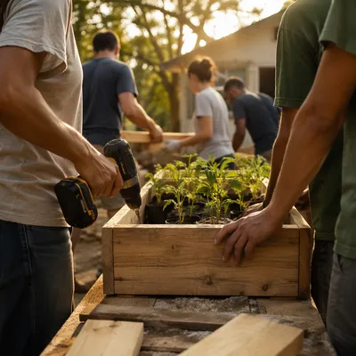 Church Mission Team Building Wooden Planter