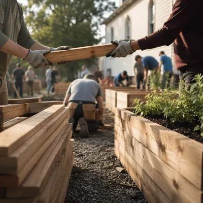 Mission Team Building Community Garden Beds