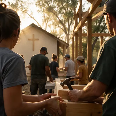 Mission Team Building Rural Church Shelter