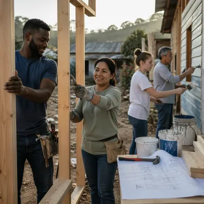 Mission Team Building Rural Home Together