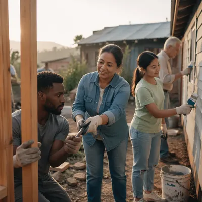 Mission Team Serving Through Community Construction