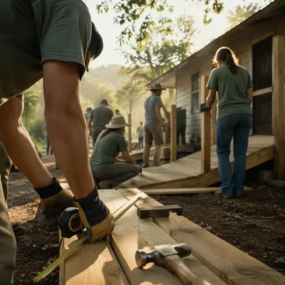 Mission Team Building Rural Wooden Ramp