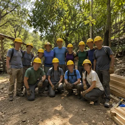 Mission Trip Team After Building Project