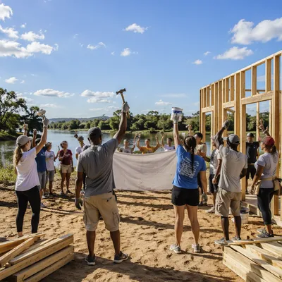 Mission Team Celebrating Community Building Project