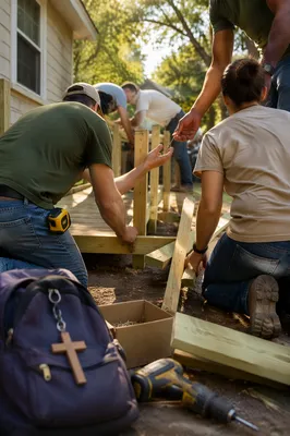 Church Mission Team Building Wheelchair Ramp