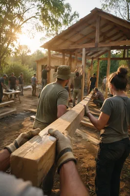Mission Team Building Rural Community Shelter