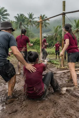 Mission Trip Team Building in Muddy Field