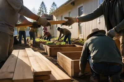 Mission Team Building Community Garden Beds