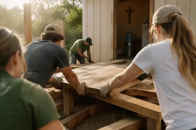Mission Team Building Rural Community Ramp