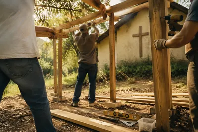 Mission Team Building Chapel Garden Shelter