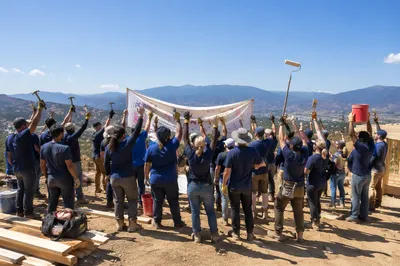 Mission Team Celebrating Hilltop Building Project