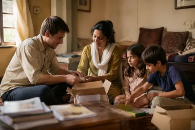 Family Preparing Care Packages at Home