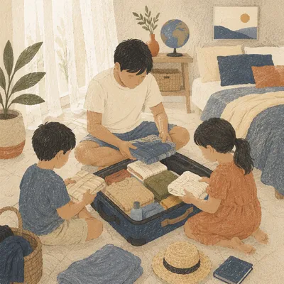 Missionary Family Packing for Overseas Journey