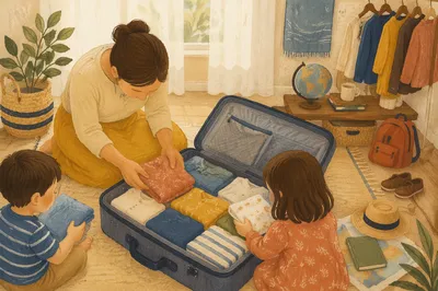 Missionary Family Packing for Overseas Journey