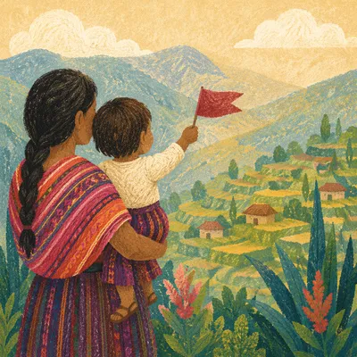 Missionary Family in Highland Sunlight