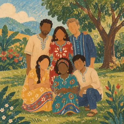 Multicultural Missionary Family Gathering in Park