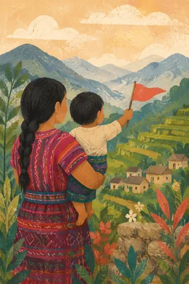 Missionary Family in Misty Highland Light