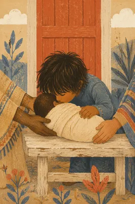 Multicultural Missionary Family on Chapel Porch