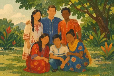 Multicultural Missionary Family Gathering in Park