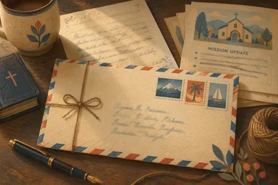 Missionary Letter Writing Desk with Airmail