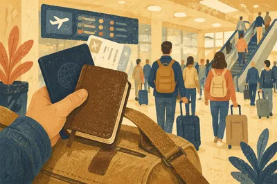 Mission Trip Passport and Bible at Airport