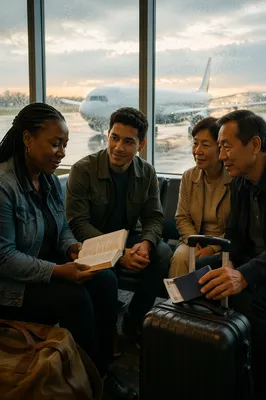 Mission Team Waiting at Airport Window
