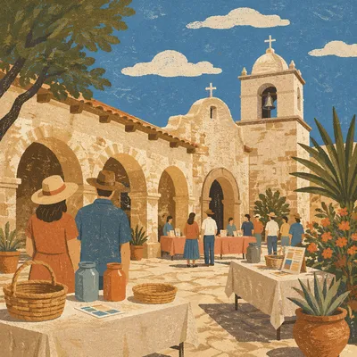 Mission Church Fundraiser Courtyard Gathering