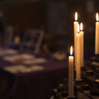 Candles at Missions Fundraiser Church Event