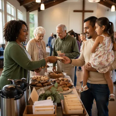 Church Missions Fundraiser Fellowship Hall Gathering