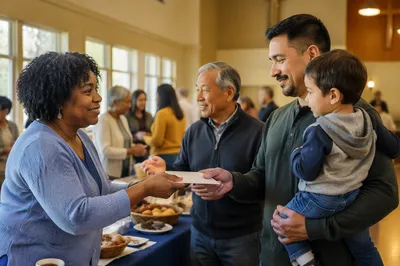 Community Gathering in Church Fellowship Hall