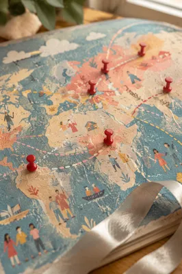 Missions Prayer Map with Red Pins