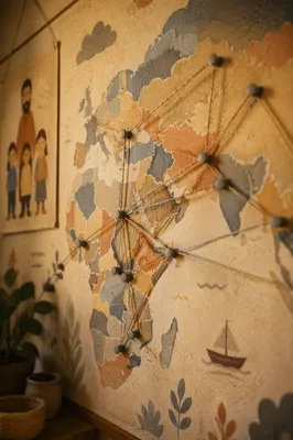 Missions Prayer Map with Connected Pins