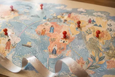 Missions Prayer Map with Red Pins