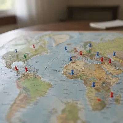 Global Missions Prayer Map with Pins