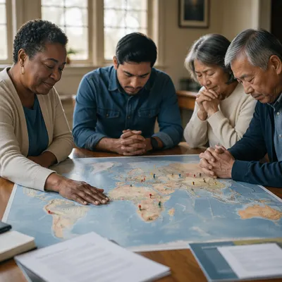 Church Missions Prayer Around World Map