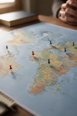 World Map Push Pins for Missions Prayer