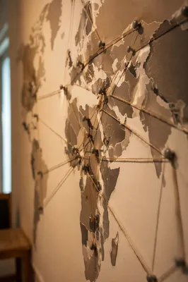Missions Prayer Map with Pins and Twine