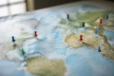 Missions Prayer Map with Colorful Pins