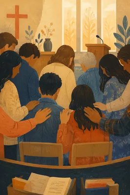 Church Missions Sending Prayer with Laying Hands