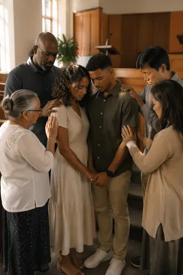 Church Sending Prayer with Laying Hands