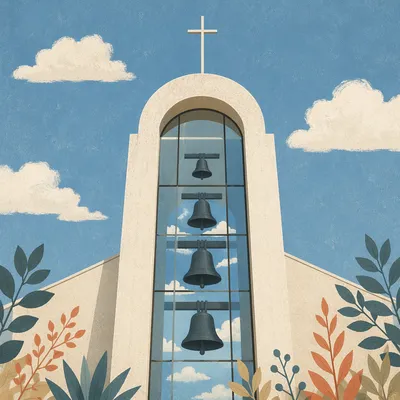 Modern Church Bell Tower Exterior